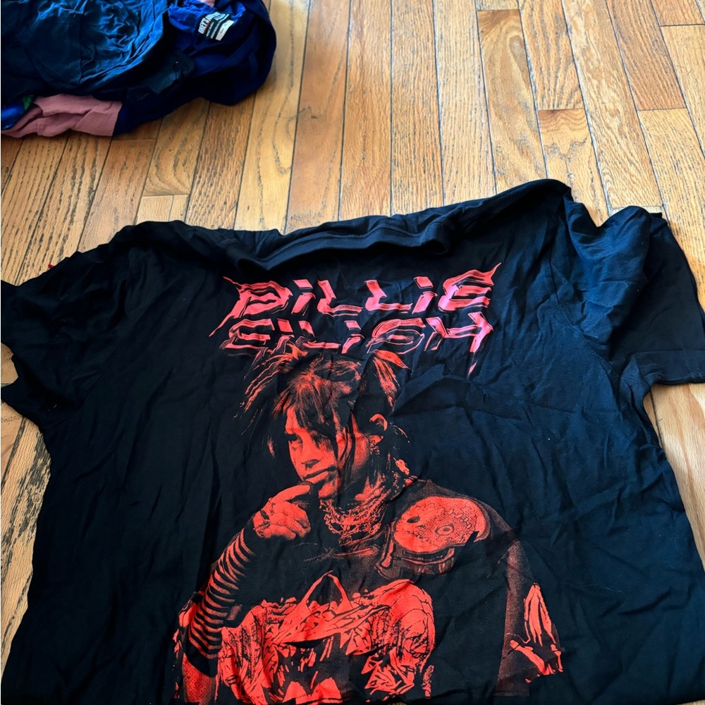 Black and Red Billie Eilish Graphic T-Shirt